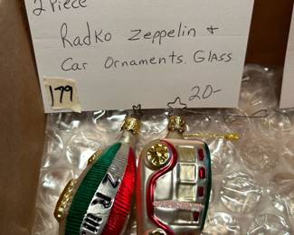 #178	Christopher Radko Car ornament - Glass - 2pc	 $20.00 
