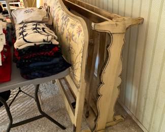 French Provincial twin bed frame with King Headboard (Widdicomb)