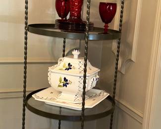 Metal and glass shelf