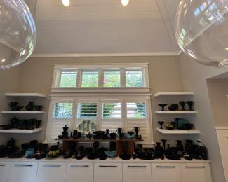 Assorted black glass 