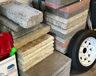 Assorted garden bricks