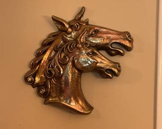 MCM Copper colored horses wall hanging