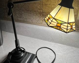 Tiffany style swing arm desk lamp