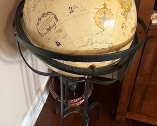 Large globe on metal base