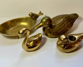 Brass bird figurines