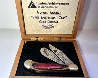 Seventh Annual "Free Enterprise Cup" Golf Outing commemorative Councilfire knife in case 