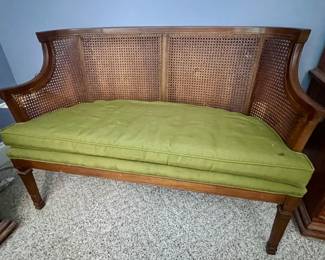 Vintage cane back settee