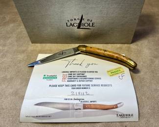 Laguiole Imports pocket knife with original box and COA
