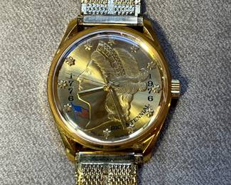 Vintage 1976 Rouan Bicentennial Coin Watch