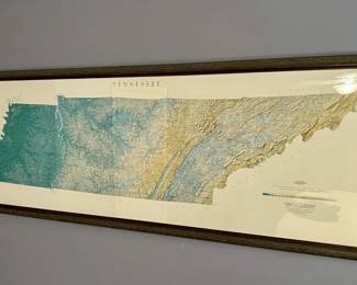 Large framed map of Tennessee by Raven Maps & Images