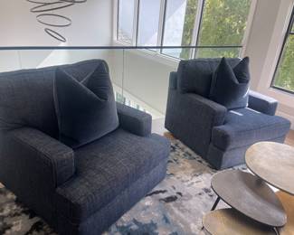 Bernhardt Customized Swivel Chairs With Track Arms