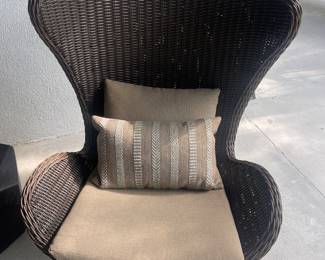  Tall Wing-back Patio Chair with Cushions