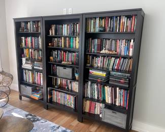 3 Espresso Finish Wood Bookcases