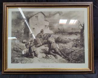 Lot # : 114 - Framed lithograph "Holding the Line"
