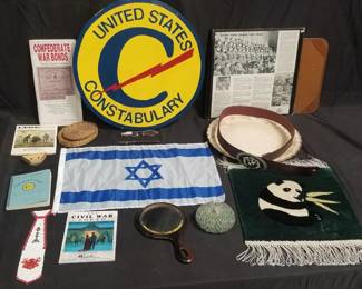 Lot # : 380 - Group of miscellaneous, Israel flag, marbles,
