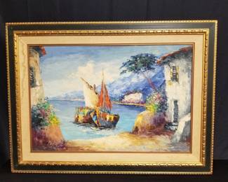 Lot # : 34 - Signed framed oil on canvas
