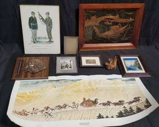 Lot # : 381 - Box of miscellaneous, framed art, Norman
