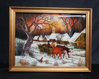 Lot # : 429 - Framed signed reverse painting
