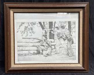 Lot # : 82 - Vintage pencil signed & numbered print under glass
