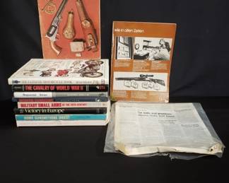 Lot # : 301 - Box of firearm, military, and beer stein books
