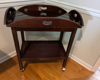 Vintage butler tray / serving cart on ball casters
