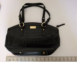 Brahmin Black embossed leather handbag
