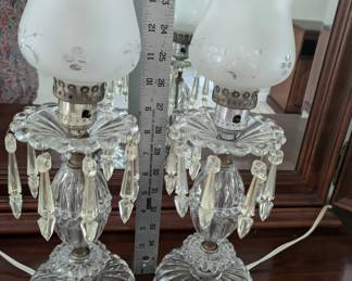 Crystal table lamps with prisms - pair