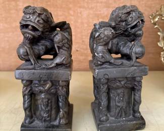 Vitage Pr. of Soapstone Foo Dogs