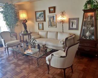 Louis XV-Style Serpentine Sofa & a Pair of Louis XV-Style Bergeres