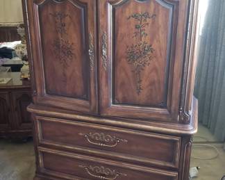 Provincial Painted Oak Armoire