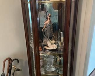 Curio Cabinet w/ Lladro, Soapstone, Lalique, etc.