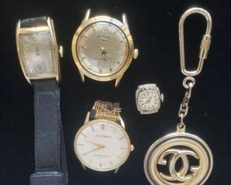 Vintage Watches by Hamilton, Gruen, & a Gucci Key Chain