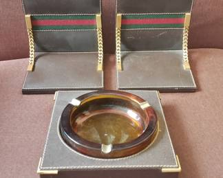 1970's Gucci Bookends & Ashtray