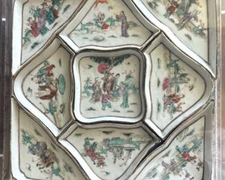 Antique Chinese 9 - pc. Sweet Meet Platter