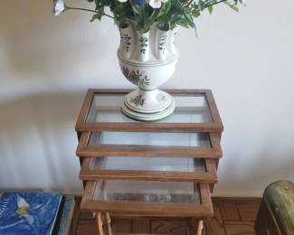 Set 4 Glass-Top Nesting Tables