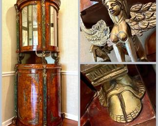 Rounded Empire Style Vitrine Cabinet