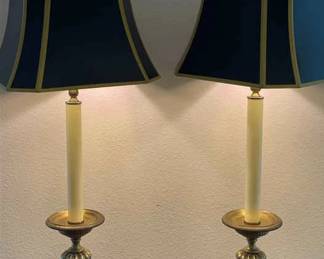 Brass Table Lamp Pair