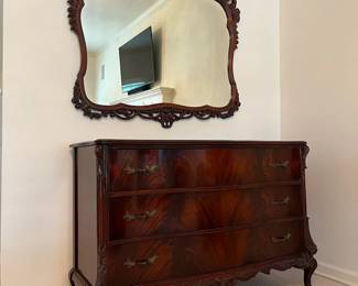 Antique Lowboy Dresser Mirror