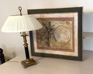 Safari MAp Wall Art with Lamp