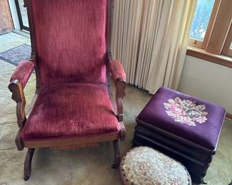 Eastlake walnut platform rocker