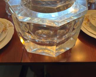 Mid century lucite octagonal ice bucket attributed to Carole Stupell