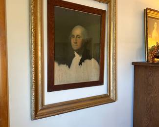 Old George Washington printing oak frame