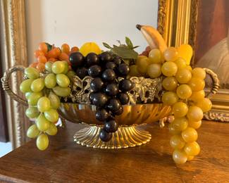 French style centerpiece with mid century grapes