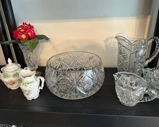 cut crystal, antique china