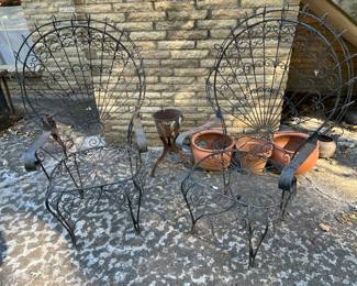 Metal fan back chairs 