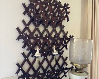 Antique collapsable wall Christmas tree, could add fresh greenery if desired. 
