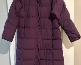 Purple LL Bean down full length coat
