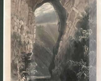 101. Framed Print of Natural Bridge of Virginia by WH Bartlett and JC Armytage (12" x 14")