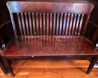 79. Vintage Wakefield Court House Bench (51" x 19" x 36")