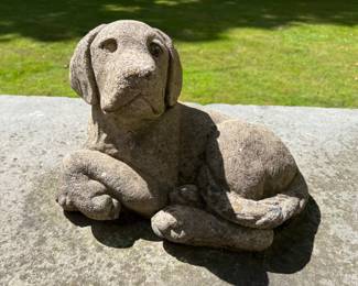 141. Cement Dog Sculpture